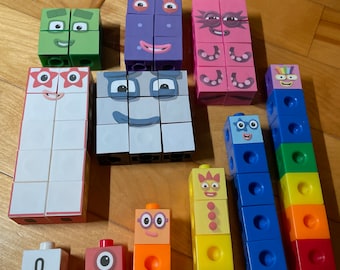 Linking cube Numberblocks Math Cubes. Educational blocks.(Blank linking cubes+a sheet of sticker)