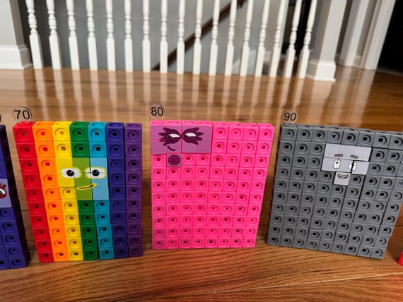 Numberblocks Large Number Character Sets, Linking cube Numberblocks Math Cubes. Educational blocks.(Blank linking cubes+a sheet of sticker)