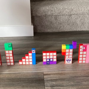 Numberblocks Math Cubes, Include all complete 10s (11-20, Total 155 pcs), Educational blocks, one two three four five, numberblocks