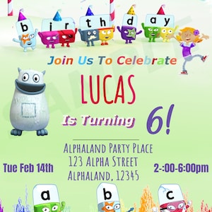 Alphablocks Birthday Invitation: Printable Party Invite (Digital)