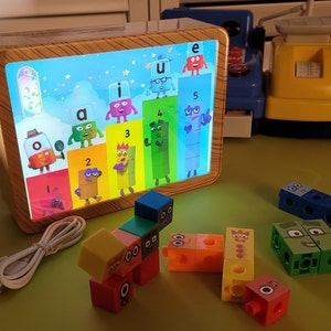 Alphablocks and Numberblocks Magic Mirror Night Light Table Décor