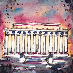 Mémorial de Lincoln | Monuments à l'aquarelle de Washington, DC 5 x 7, impression d'art National Mall | Série Polaroid