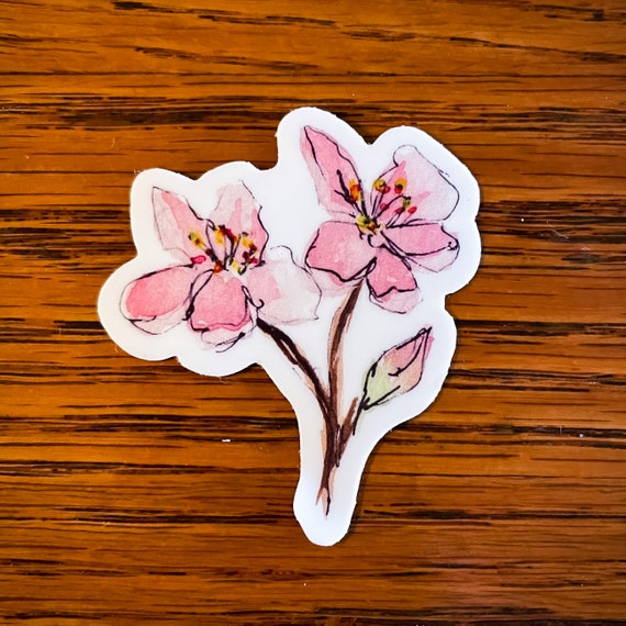 Cherry Blossom Flower Sticker - Waterproof Vinyl