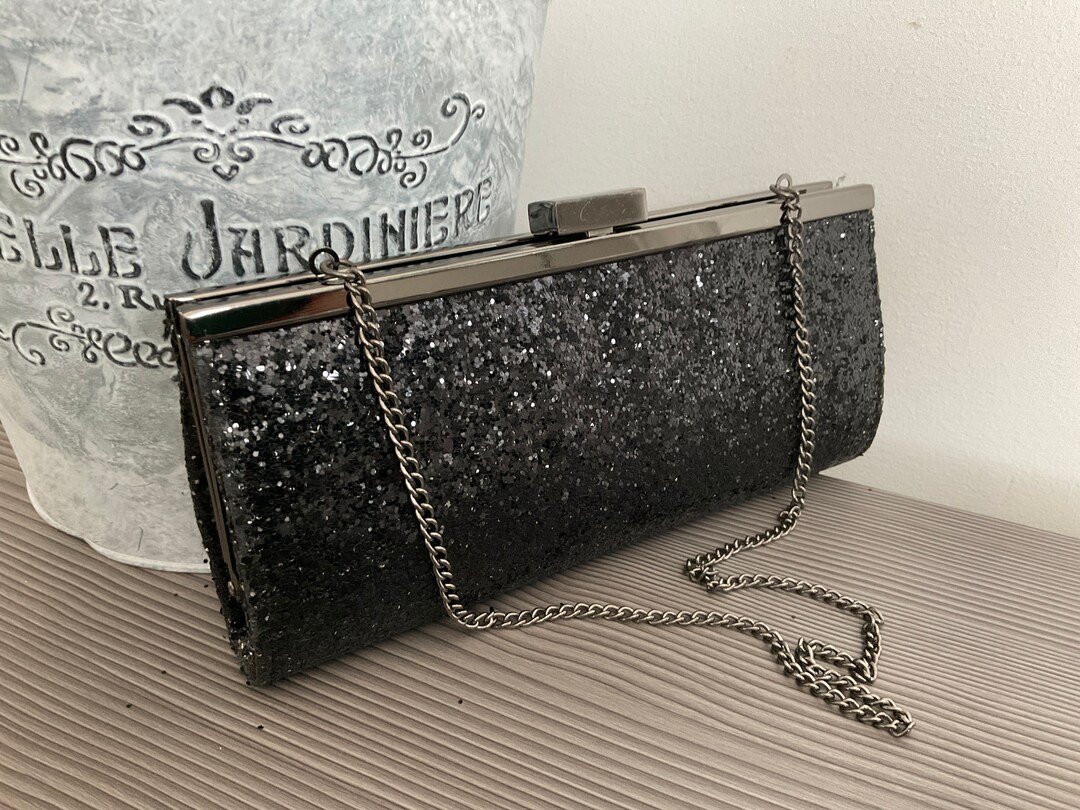 Black Sparkly Clutch Bag, Party Ware, Special Occasion Bag Etsy