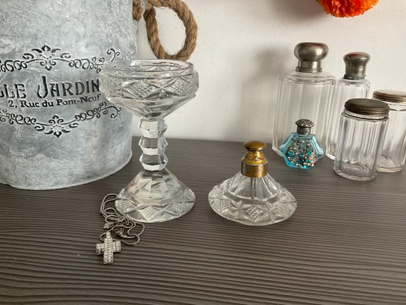 RARE ! Fabulous Art Deco Crystal Two Piece Perfum… - image 3