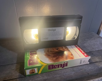 Classic Benji the dog movie VHS Led Lamp Nightlight Collectible decor 80’s nostalgia rescue animal