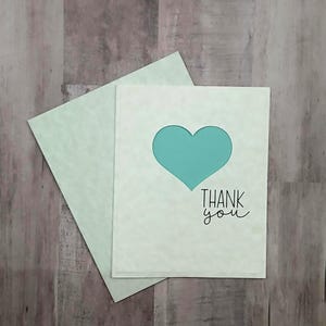 Thank you card set / Pack of 5 thank you cards / Simple layered thank you cards