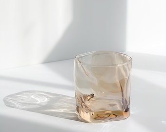 Handmade Whiskey Glass: Modern Glacial Design