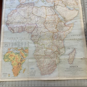 1950 Vintage Map of Africa and the Arabian Peninsula-March 1950