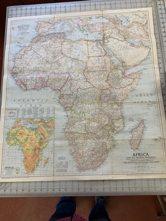 1950 Vintage Map of Africa and the Arabian Peninsula-march 1950 Vintage Map of Africa and the Arabian Peninsula-march