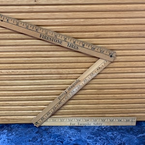 Vintage Firestone Wooden Tri-Fold Ruler