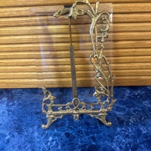 Vintage Empire Style Art Nouveau Tension Bar Picture Frame with Beveled Glass