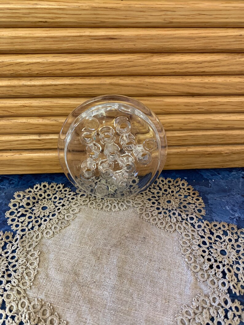 Vintage Glass Floral Frog Etsy