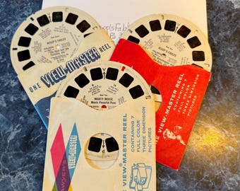 Vintage View-Master Reels Set of 3 - Aesop's Fables, Disney, TV