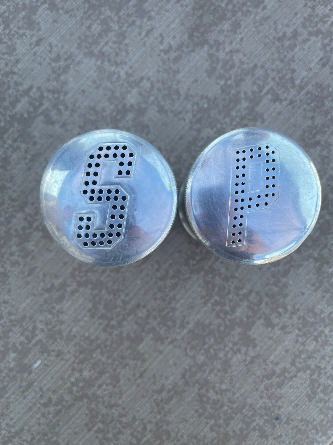 Vintage Aluminum Salt and Pepper Shaker Set Etsy