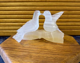 Baccarat France Crystal LOVE BIRDS Doves Figurine Clear 2.5”H X4