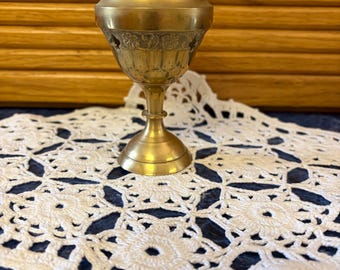 Vintage Solid Brass Chalice or Goblet Shaped Incense Burner