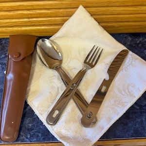 Vintage Imperial Boy Scouts of America Council Cutlery with Plastic Carrying Case