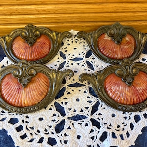 Art-Deco Shell-Motif Waterfall Drawer Pulls-Set of 4
