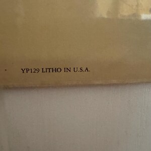 May include: A close-up of a beige-colored surface with the text "YP129 LITHO IN U.S.A." printed in black. The image has a soft, diffused lighting.