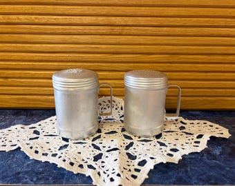 Vintage Aluminum Salt and Pepper Shakets