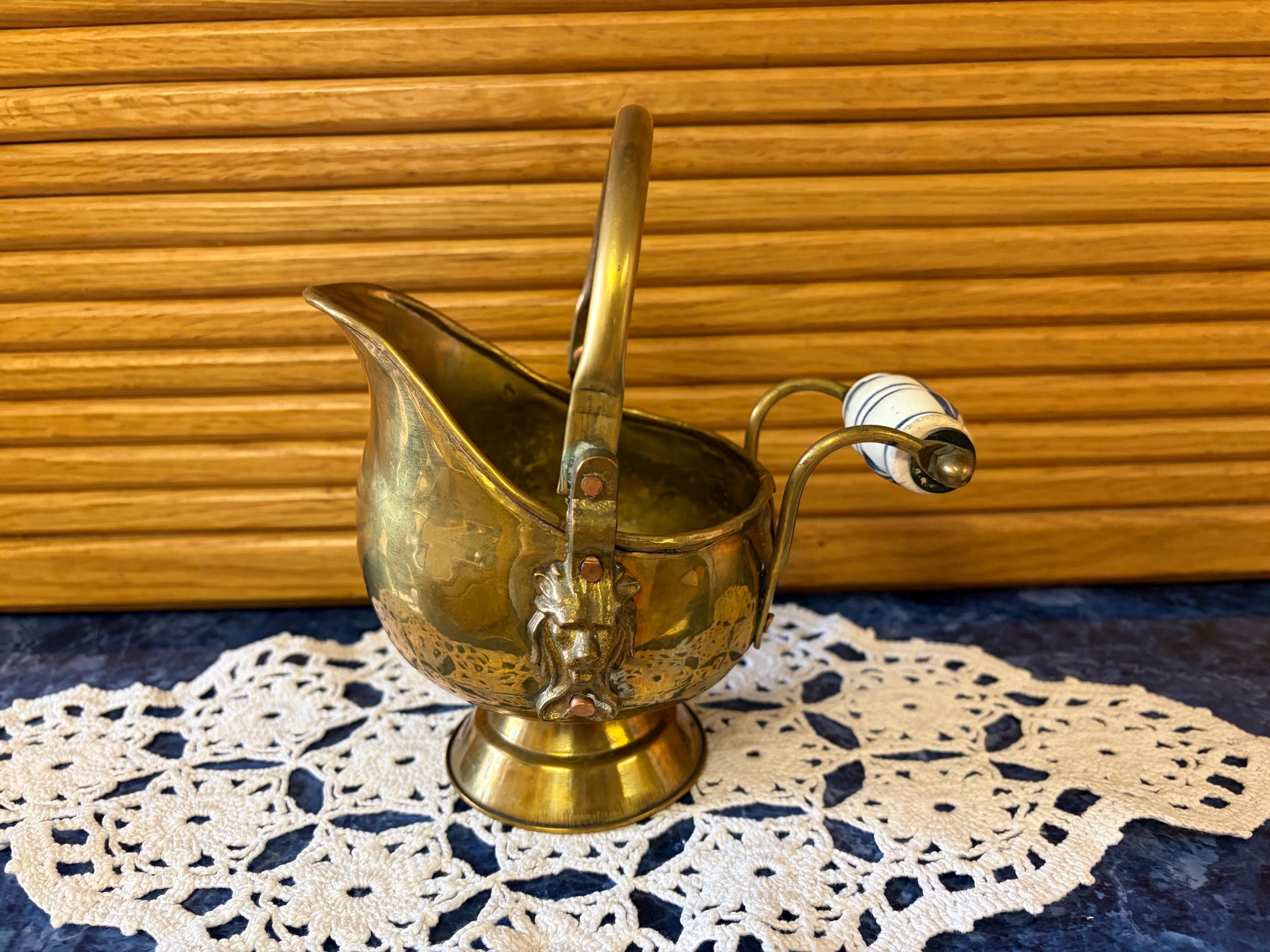 Vintage Brass Coal Scuttle - Etsy