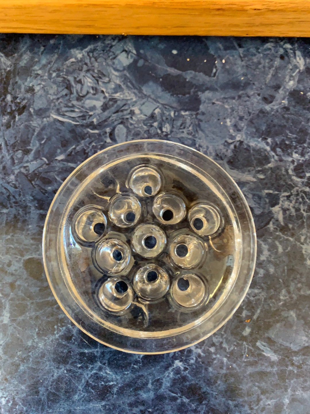 Vintage Glass Floral Frog Etsy