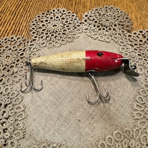 Antique Red and White Wooden Lure