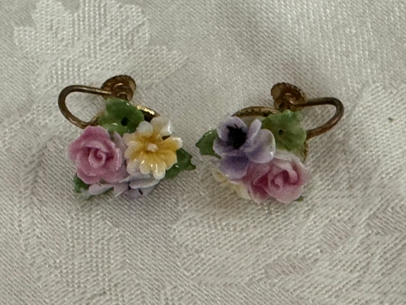 Vintage Bone China Earrings