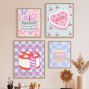 Cute Cake Wall Art set