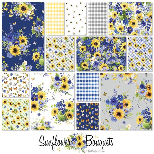 Sunflower Quilt Fabric Etsy