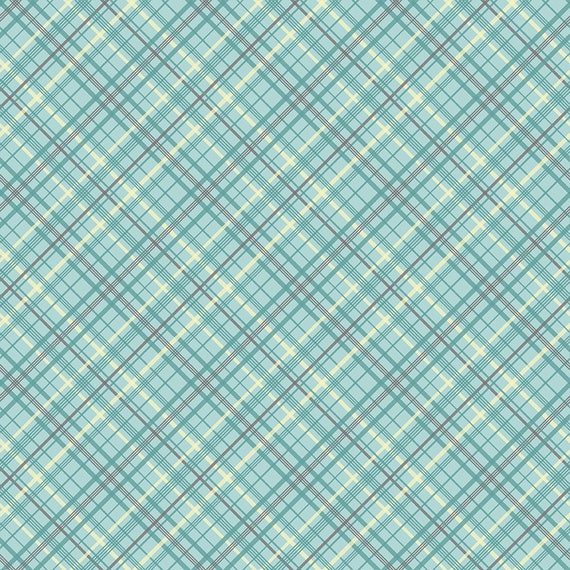 Spring Fabric - Bias Plaid Fabric - Cotton Quilting Fabric: Sunshine and Sweet Tea - Summer Plaid Mint - Riley Blake Designs