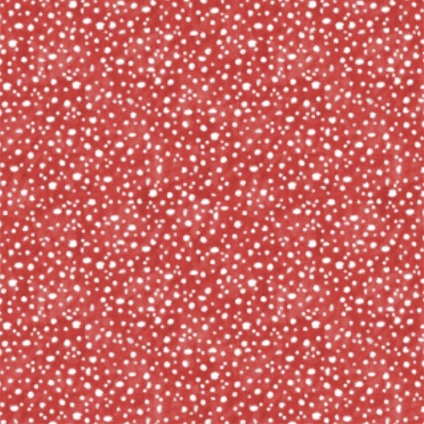 Dot Fabric - Mushroom Fabric - Cotton Quilting Fabric: Gnome & Garden - Mushroom Dots Red - Wilmington Prints