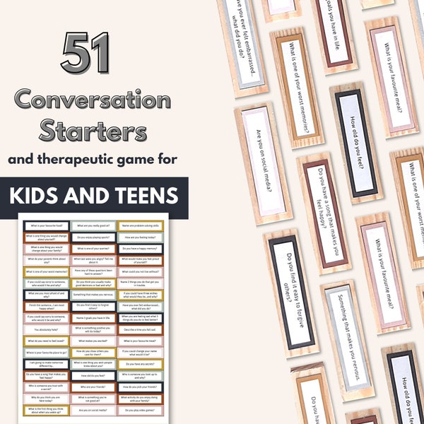 Jenga Conversation Starter Cards, Tumbling Towers Game, Conversation Cards, Reflection Game, Therapy Game, Rapport Building, Ice Breaker