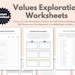 Self-esteem Building Worksheets by Exploring Your Values, School ...