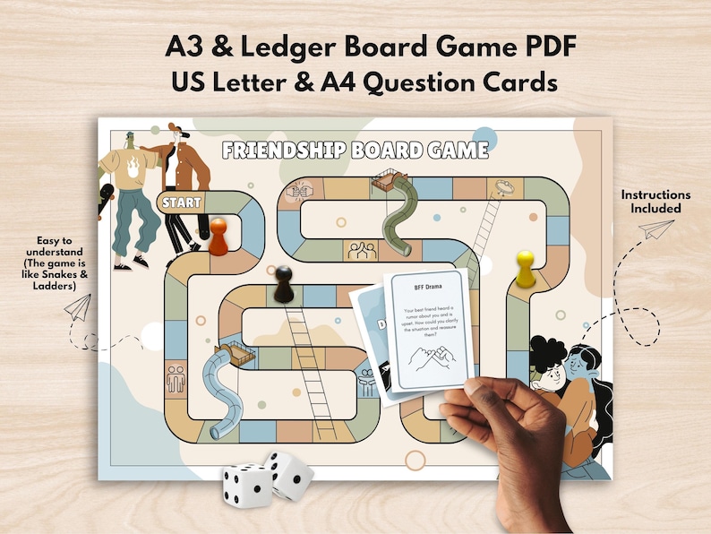Juego de mesa de habilidades sociales y amistad para niños, aprendizaje socioemocional, comunicación asertiva, resolución de conflictos, terapia de grupo y relaciones saludables. imagen 7