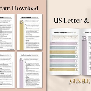 Conflict Resolution Psychoeducational Sheets and Coping Skills for Managing Difficult Conversations, Relationship Worksheets, Couples Sheets image 6