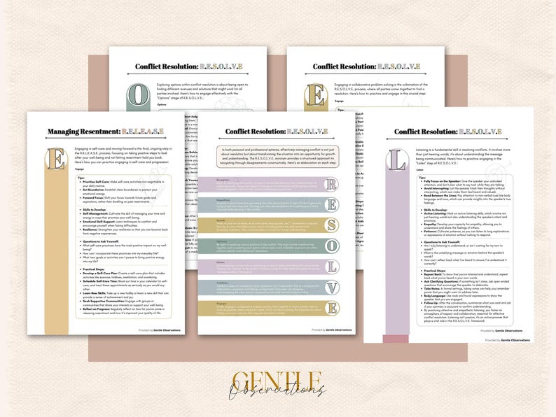 Conflict Resolution Psychoeducational Sheets and Coping Skills for Managing Difficult Conversations, Relationship Worksheets, Couples Sheets image 4