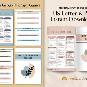 Common Core Beliefs Worksheets for Therapists, Cognitive Behavioral Therapy CBT Tool Maladaptive Beliefs and Automatic Thoughts Cheat Sheets image 5