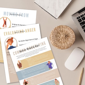 Emotions masked by anger - This page shows the different informational sheets you will find in the workbook