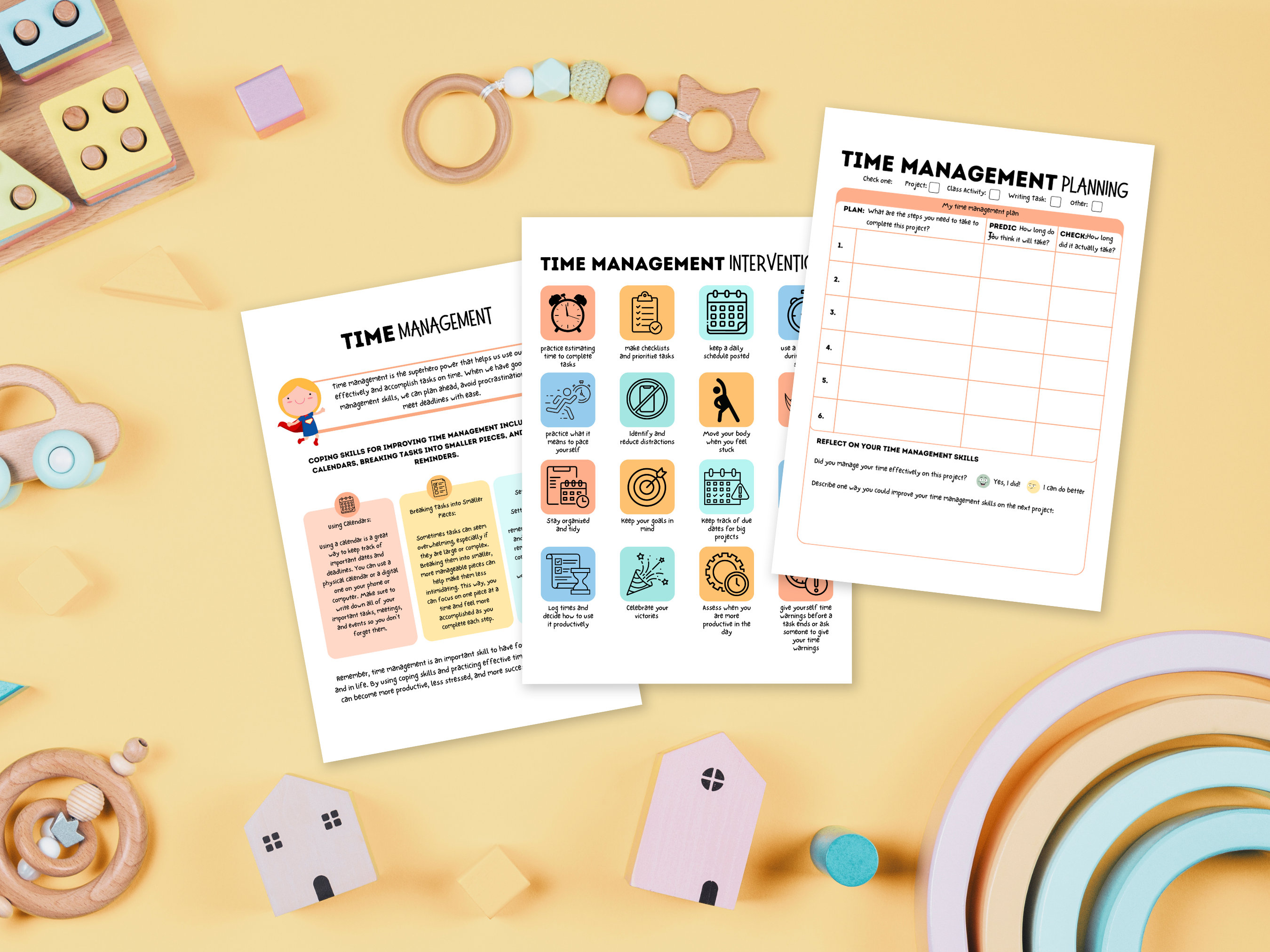 Kids Time Management Worksheets, ADHD Worksheets, ADHD Planner ...