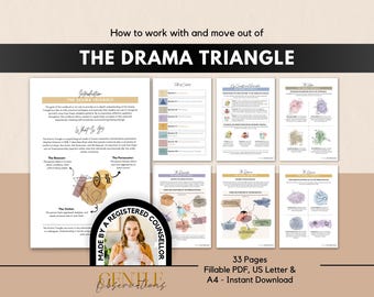 The Drama Triangle Workbook for Relationship Couples Counseling, Relationship Worksheets for Couples Therapy & Mental Health Professionals
