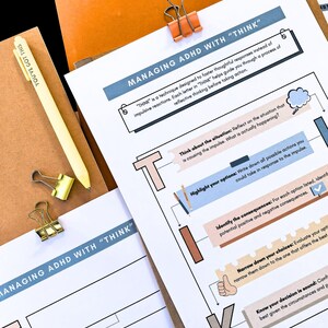 Impulse Control Worksheets for ADHD Teens & Adults: Executive Functioning Worksheets, ADHD Therapy Worksheets, Emotional Regulation Sheets image 4