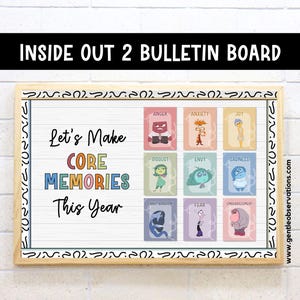 Inside Out 2 Bulletin Board Kit for School Counselors, Classroom Bulletin Board Decor, Social Emotional Learning, Coping Skills Therapy Tool