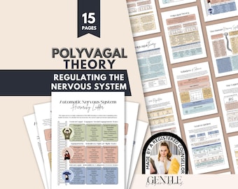 Polyvagal Theory Cheatsheet for Nervous System Regulation, Polyvagal Theory Ladder, Window of Tolerance, Somatic Therapy, PTSD Therapy Tools