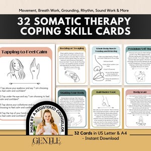 Somatic Therapy Cards: Nervous System Coping Skills (Instant Download)