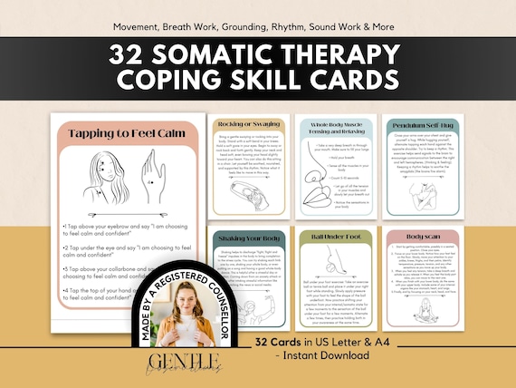 Somatic Therapy Cards: Nervous System Coping Skills (Instant Download)