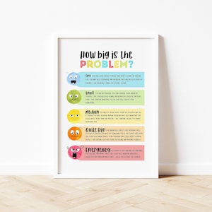 Zones of Regulation Poster, Feelings Chart, Social Emotional Learning (Digital Download)