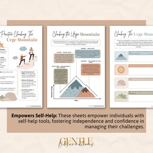 Urge Management Technique for Eating Disorders Recovery & Sobriety and Addictions Counseling, Mental Health Tracker, Counseling Worksheets image 3