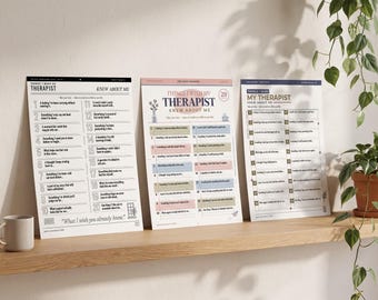Things I Wish My Therapist Knew About Me, 20 Journal Prompts, Therapy Reflection Worksheet, Teens and Adults Printable